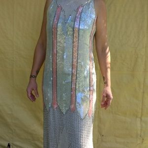 AUTHENTIC  SEQUINED & BEADED 1920s "FLAPPER" DRESS